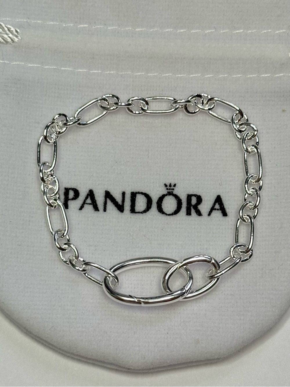 PANDORA 925 ALE Openable Oval Link Chain Bracelet 594678C00 size 7.1 inch